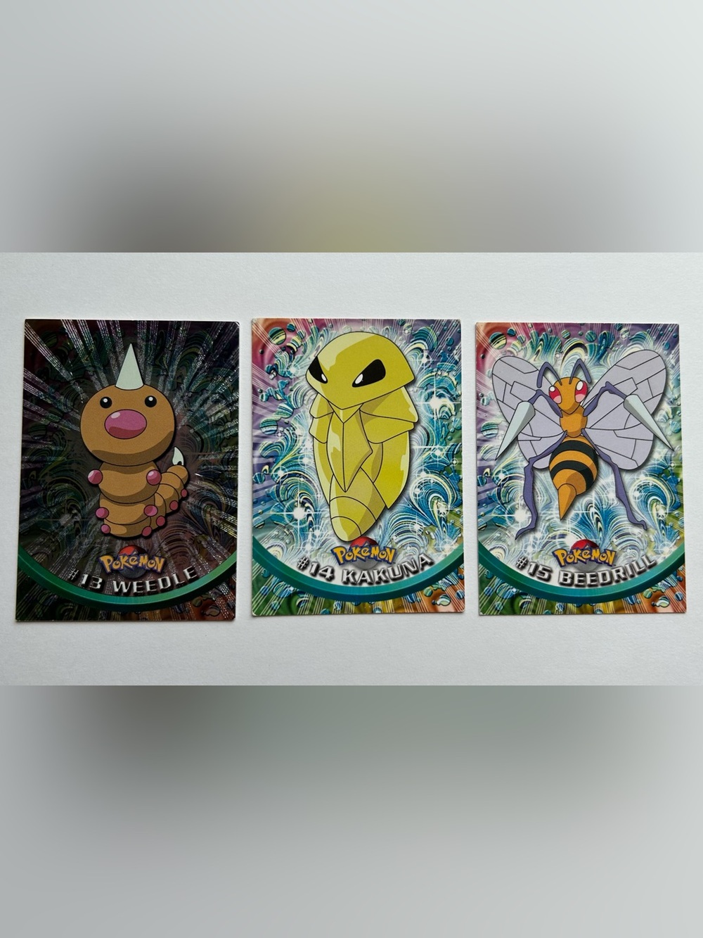 Pokémon Topps Weedle, Kakuna and Beedrill
